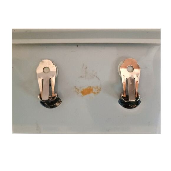 Vintage Seagull Pewter Leaf Earrings 1988 Signed Pearl Drop Dangle - Picture 4 of 7